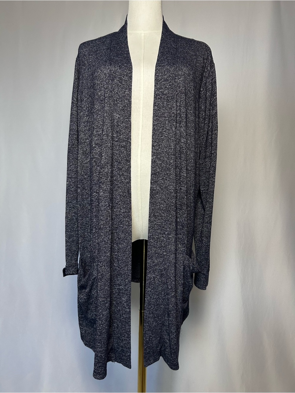 Lane Bryant 18/20 Cardigan Duster Charcoal Grey Heather Open Front Plus Size 2X